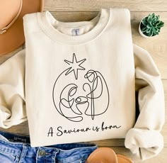 Christian Christmas Shirts Kids, Christmas Belen, Scene Sweater, Christmas Quotes Jesus, Jesus Christmas Shirt, Scene Shirt, Jesus Birth, Christmas Bible