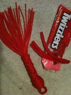 a candy bar with red string attached to it's wrapper and the caption says, when you're feeling kinky and snacky