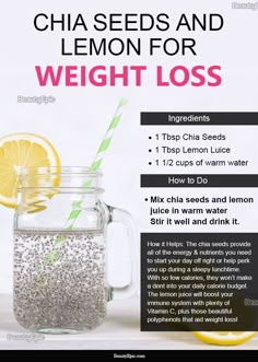 Chia Seed Diet, Chia Seed Recipes, Healthy Smoothie, Water Recipes, Fat Burning Drinks, Detox Drinks, Chia Seeds