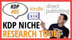 a man pointing at a button with the words kpp niche research tools