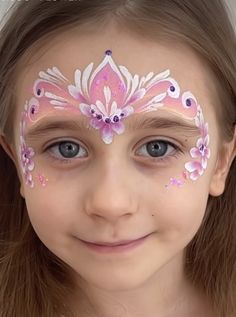 Barbie Face Paint, Princess Face Paint, Disney Face Painting, Face Painting Unicorn, Princess Face Painting, Girl Halloween Makeup