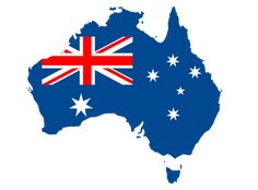 the map of australia with an australian flag on it