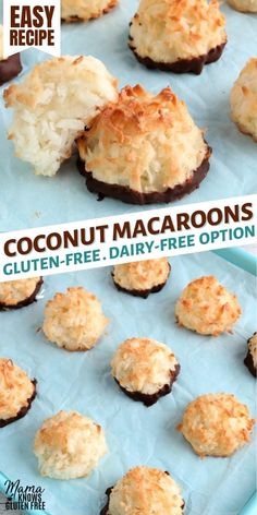 coconut macaroons are made with gluten - free, dairy - free options