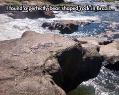 a river with rocks in the water and a quote on it that reads, i found a perfectly shaped rock in brazil