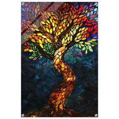 Tempered Glass Wall Art-Stained Wall Art -Life of Tree Wall Decor-Glass Printing -Large Wall Art-Wall Hangings-Stained Window Decor Acrylic prints add depth and impact to any artwork. Built to last and guaranteed to add an element of sophistication to any space, these are lightweight, shatterproof, and temperature-resistant, making them easy to mount on your walls. They are made from high-quality materials, can maintain their vibrant colors and crisp details for years. Features: The crystal-clear acrylic prints are approximately 4mm /0.15" thick and feature straight-cut corners for a sleek and modern finish. Transparent background is not supported, and the background color will be white if no color information is provided. This ensures that the images are showcased in the best possible way Tree Wall Decor, Art Stained, Glass Printing, Tree Wall, Tree Designs, Hanging Wall Art, Window Decor, Acrylic Prints, Life Art