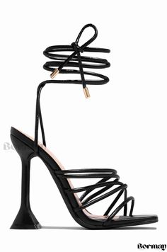 Bormay - Timeless Black and White Wedding Shoes with Elegant High and Slim Heels Black And White High Heels, High Heel Gladiator Sandals, Chic High Heels, Gladiator High Heels, Perfect Wedding Shoes, Lace Pumps, White High Heels, Roman Sandals, White Wedding Shoes