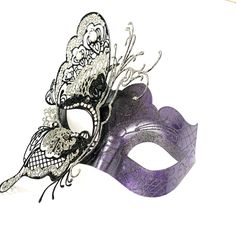 "This gorgeous laser-cut Venetian mask is stunning and has a very detailed filigree pattern adorned with pearls and rhinestones. Women's purple butterfly masquerade mask for masquerade balls also used for Mardi Gras with a black, silver, dark purple theme S H I P P I N G - Last minute Masquerade Mask shopping? Processed same day or within 24 hours. 1-2 day guaranteed delivery services offered, add items to cart and click on shipping tab for rates. Pls leave a check out note with your need date & Purple Masquerade Mask, Butterfly Masquerade Mask, Butterfly Masquerade, Purple Masquerade, Masquerade Dance, Mask Butterfly, Masquerade Mask Black, Silver Masquerade Mask, Masquerade Mask Women