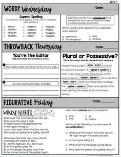 a printable worksheet for the third grade classroom