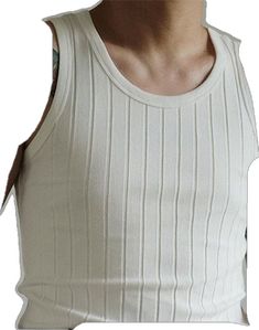 Summer Ribbed Stretch Tank Top, Ribbed Stretch Tank Top For Summer, Summer Stretch Ribbed Tank Top, Casual Ribbed Sleeveless Vest, Summer Cotton Ribbed Vest, Casual Ribbed Sleeveless Top, Summer Ribbed Cotton Vest, Stretch Ribbed Sleeveless Vest, Casual White Ribbed Vest