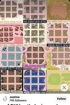 a collage of different colored squares with the text, just like flowers and butterflies