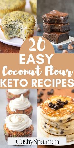 These healthy keto recipes using coconut flour are low in carbs and calories and so delicious, you’ll love them whether you are on a ketogenic diet or not. They make great options for those who are losing weight and want to maintain their low-carb diet. You must try these guilt-free keto coconut flour recipes! Keto Coconut Flour Recipes, Coconut Flour Desserts, Recipes Using Coconut, Recipes Using Coconut Flour, Coconut Flour Cookies, Healthy Low Carb Dinners, Baking With Coconut Flour, Coconut Flour Recipes, Keto Diet List