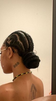 black girl , heart braids, angel number tattoos, angek numbers, straight backs, 888 tattoo Angel Number Tattoo Black Women, 888 Neck Tattoo, Number Tattoo Back Of Neck, 888 Angel Number Tattoo Ideas, 333 Neck Tattoo, Neck Tattoo Number, 888 Tattoo Design, Angel Number Tattoo Neck