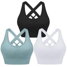 PRICES MAY VARY. ✔Classic Design: This padded sports bra features a square neck, wide strap design,built in padded.Crisscross back adds a touch of style to your workout attire that is sure to turn heads at the gym or on the go. ✔High Support: With removable cups and high support material, our workout seamless bra provides the perfect balance of comfort and support for your active lifestyle. From lounging to high intensity activities,this compression bra fits perfect. ✔Quality Material: Made with Compression Bra, High Impact Sports Bra, Strappy Sports Bras, Workout Attire, Padded Sports Bra, Women Sports, Yoga Gym, Yoga Bra, Seamless Bra