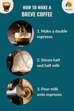 Infographic: How to make a breve coffee Coffee At Home, Coffee Recipes, At Home