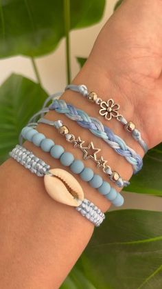 Beach Aesthetic Accessories, Cute Beach Accessories, Blue Summer Beach Jewelry, Ocean-inspired Bracelets For Beach Season, Shells Accessories, Ocean-inspired Beaded Bracelets For Beach, Cheap Ocean-inspired Bracelets For Beach Season, Affordable Ocean-inspired Bracelets For Beach Season, Summer Jewelry Diy