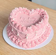 By: lamlamcakes Pink Cake With Pearls, 22nd Birthday Cake Ideas, Pink Heart Shaped Cake, Heart Shape Cake Designs, Cute Bday Cakes, Layer Cake Ideas, 22nd Birthday Cake, Pink Heart Cake, Valentine Dinner Party