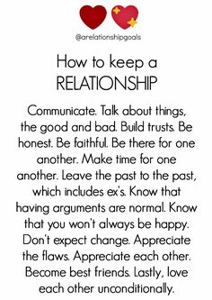 two hearts with the words how to keep a relationship