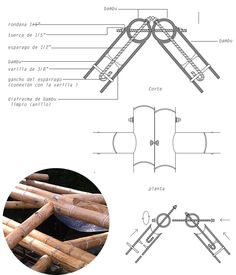 the diagram shows how to make a wooden structure