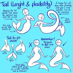 how to draw mermaids with different poses and body shapes for each character in the game