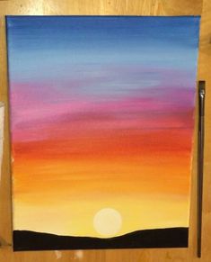 an acrylic painting of a colorful sunset