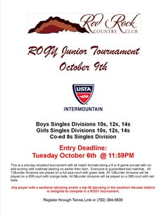 the flyer for red rock country club's annual golf tournament on oct 16, 2013