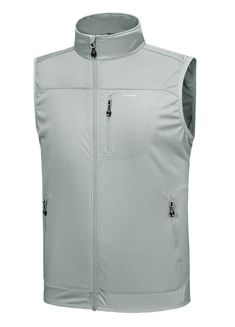 a light gray vest with zippers on the side