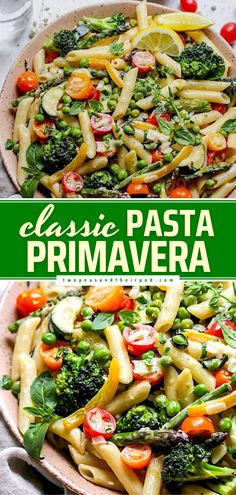 Pasta Primavera Vegetable Pasta Recipes, Pasta Primavera Recipe, Parmesan Cream Sauce, Pasta Primavera, Salad Pasta, Veggie Pasta, Colorful Vegetables, Vegetable Pasta, Fettuccine Alfredo