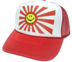 Smiling Japanese flag Trucker Hat Mesh Hat vintage snapback hat adjustable unworn Vintage style trucker hat This is a Trucker hat mesh hat, it has an adjustable snapback so it fits most people 100% Polyester Front 100% Nylon Mesh Back 5-panel cap Seamless Foam Front Panel with Lining 8 Rows Stitching on Visor Matching Fabric Under visor Adjustable Plastic Snap Snapback Hats Men, Japanese Flag, Vintage Trucker Hat, Japan Flag, Flag Hat, Vintage Trucker Hats, Snapback Caps, Mesh Hat, Vintage Cap