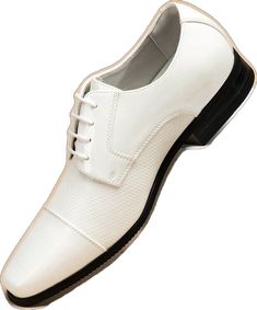 White Oxford Dress Shoes With Rubber Sole, Synthetic Wedding Shoes With Round Toe, Synthetic Dress Shoes With Branded Insole For Spring, White Dress Shoes With Textured Sole And Plain Toe, Elegant Synthetic Dress Shoes With Cushioned Footbed, White Synthetic Round Toe Wedding Shoes, Mens Black Dress Shoes White Sole, Elegant Dress Shoes With Cushioned Footbed, Synthetic Material, White Oxford Dress Shoes For Semi-formal Occasions