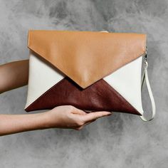 Sale Clutch bag vegan envelope brown russet ivory vegan | Etsy Purple Clutch, Sac Diy, Suede Purse, Faux Leather Purse, Vegan Leather Bag, Brown Purses, Envelope Bag, Leather Projects, Handbag Straps