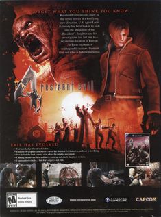 the cover art for resident evil, an action - packed video game that has been released