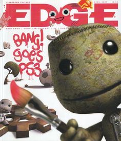 the cover of edge magazine with an image of a cartoon character holding a paintbrush