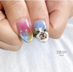 💅 Happy #MeownicureMonday! 💅 That little blep is everything! 👅😻🐈 Today’s cute meownicure courtesy of @uranakadesu! #nailgoals