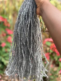 About this item- Quantity: 10 Locs/bundle- Available Colors: Salt & Pepper - Length: 4”-20” (Inches)- Size: 0.3-0.35cm- Style: Textured Interlocked- Material: Afro Kinky Human Hair Textured Intalocs made with Afro Kinky Human Hair dreadlocks extensions to your desired dimensions. These locs are strong, realistic looking and affordable. Natural Gray Hair Over 50 Black Women, Grey Hair Locs, Interlocked Locs, Grey Locs, Grey Hair Braids, Locs Extensions, Small Dreads, Hair Dreadlocks, Faux Dreads