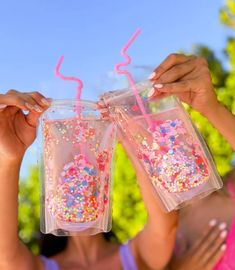 Say cheers in a big way with this set of eight Reusable Confetti Hydration Pouches! Fill up these drink pouches with your favorite mocktail, cocktail, or juice for that extra touch of fun. Perfect for the beach, a girls trip, lake day, party, bachelorette trip, or more! -Includes reusable clear vinyl pouches filled with Bring On The Fun confetti plus straws-BPA free-Leakproof & resealable Dimensions: 9” X 5” Capacity: 15 FL OZ We ship across the US! Adult Juice Pouch, Girls Beach Trip, Drink Pouches, Lake Day, Anniversary Greeting Cards, Anniversary Greetings, Bachelorette Trip, Party Bachelorette, Swag Bag