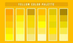 the yellow color palette is shown with different shades and colors to choose for each one