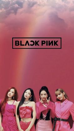 blackpink's album cover with three girls in pink dresses standing next to each other