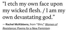 a quote from rachel mckibbes about women's resistance for a new feminist