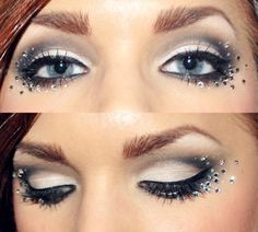 Crystal Eyeshadow, Prom Eyes, Vegas Makeup, Fantasy Make-up, Makeup Stickers, Rhinestone Makeup