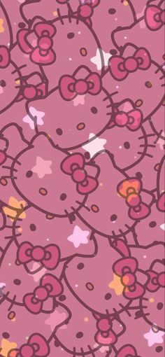 an image of hello kitty wallpaper in pink