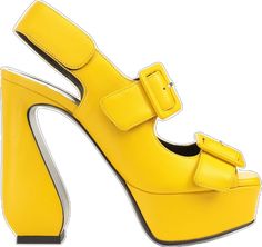 Open Toe Calf Leather Heels With Tang Buckle, Calf Leather Open Toe Heels With Tang Buckle, Luxury Heels With Tang Buckle For Spring, Yellow High Heel Sandals With Sculpted Heel, Yellow Sandals With Sculpted Heel For Evening, Yellow Evening Sandals With Sculpted Heel, Yellow Open Toe Heels With Sculpted Heel, Modern Calf Leather Heels With Buckle Closure, Modern Yellow High Heel Sandals