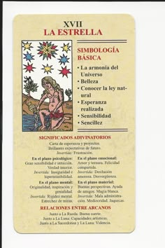 the back cover of a spanish book with an image of a woman and stars on it