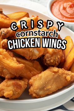 Crispy Cornstarch Fried Chicken Recipe Crispy Air Fryer Chicken Wings Corn Starch, Dry Chicken Wings, Cornstarch Wings, Chicken Wings Corn Starch Recipe, Crispy Baked Chicken Wings Cornstarch, Wing Stop Chicken Wings Recipe, Chicken Wings With Cornstarch, Fried Chicken With Cornstarch, Seasoning For Chicken Wings