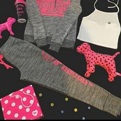 Hoodie Is An Xs In Like New Condition Tee Is Nwt Small Joggers Are A Small In Like New Condition Absolutely No Signs Of Wear!! Trendy Pink Winter Sets, Sporty Pink Streetwear Sets, Vs Pink Clothes, Victoria Secret Pink Outfits, Workout Morning, Workout Fat Burning, Pink Fan, Pink Outfits Victoria Secret, Pink Clothes