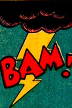 an image of a comic book cover with the word'bam'on it