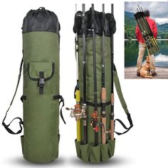 OROOTL Fishing Rod Bag Pole Holder Portable Folding Fishing Rod Carrier Case Hold 5 Poles Waterproof Lightweight Canvas Fishing Rod & Reel Organizer Bag Fish Pole Travel Backpack Gift for Men Women Fishing Gear Organization, Fishing Rod Carrier, Fishing Pole Storage, Fishing Gear Storage, Fishing Rod Case, Fishing Rod Bag, Fishing Rod Storage, Fishing Tackle Bags, Fishing Tackle Storage