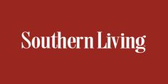 the southern living logo is shown in white on a red background with an orange border