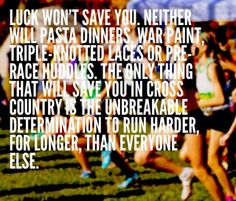 people running in a race with the words, luck won't save you nether will