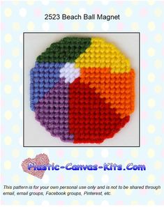 a colorful crochet beach ball is featured in this card