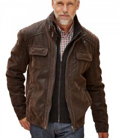 Blouson homme en imitation cuir. Chaud et plus léger qu'un manteau en cuir classique il donne un style moderne et dynamique. Style Moderne, Leather Jacket, Leather